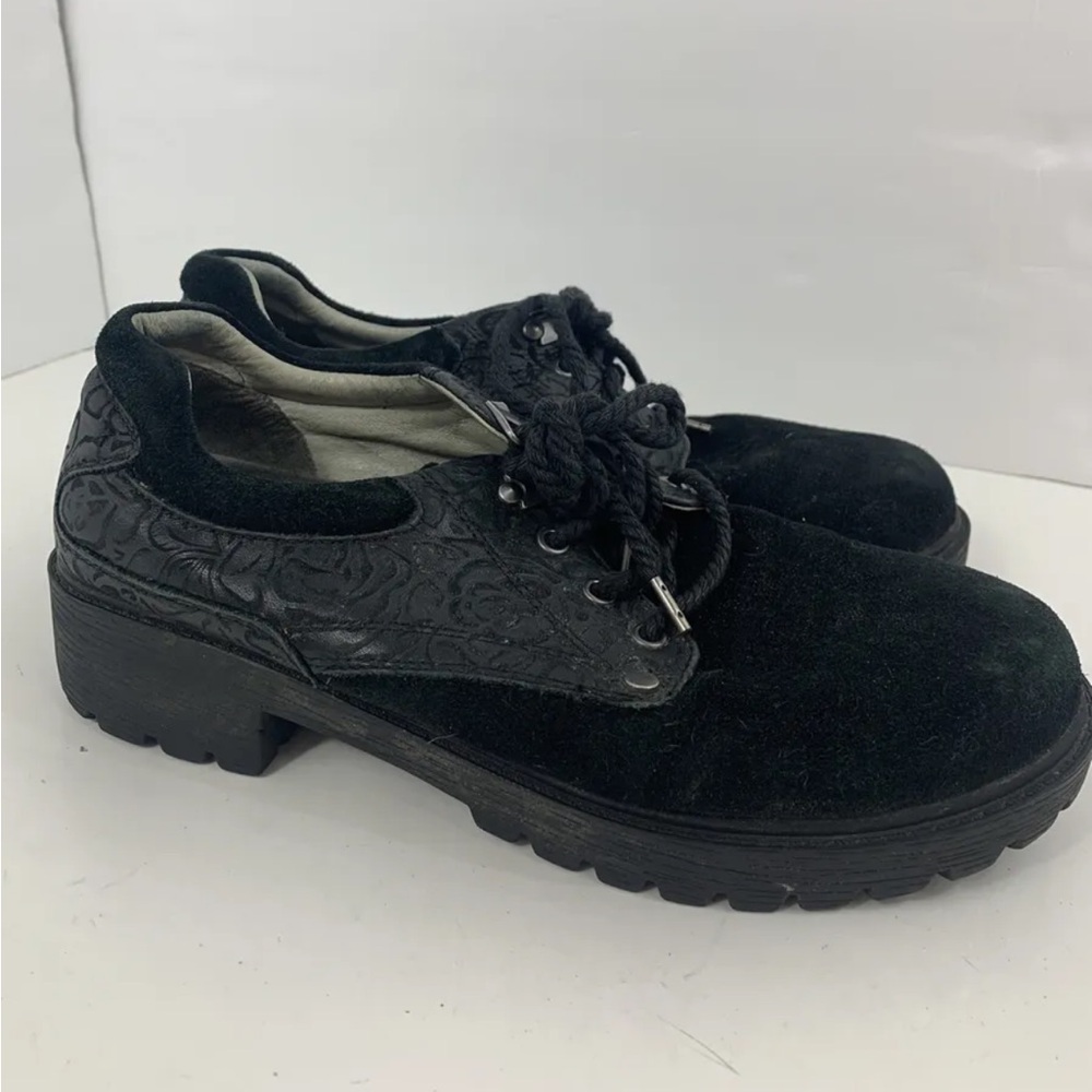 Alegria Cheryl Hiker Leather Clog Boot Shoe Women's Size EUR 40 Black Suede